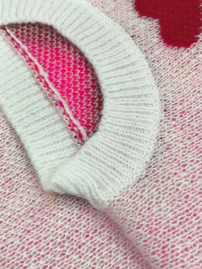 Ladies' Crew Neck Sweater with Heart Design