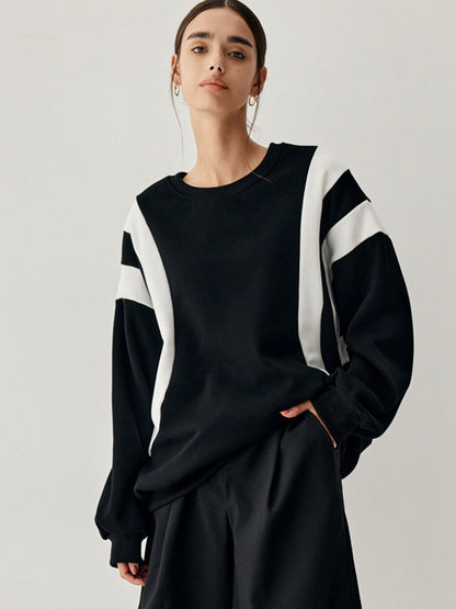 Ladies' Crew Neck Striped Pullover Sweater - Nocini