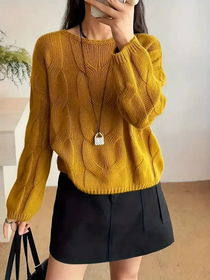 Classic Crew Neck Women's Long Sleeve Sweater