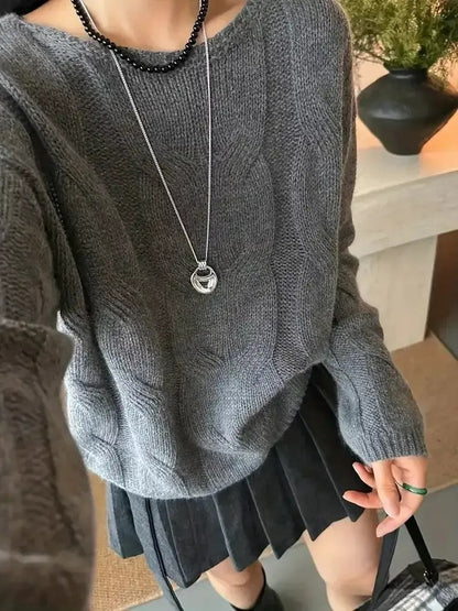 Classic Crew Neck Women's Long Sleeve Sweater