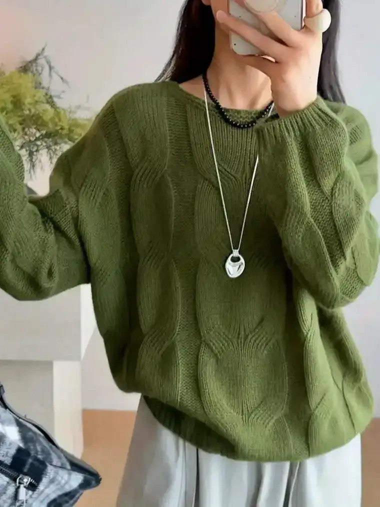 Classic Crew Neck Women's Long Sleeve Sweater