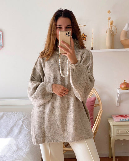 Warm Crew Neck Women's Knit Sweater