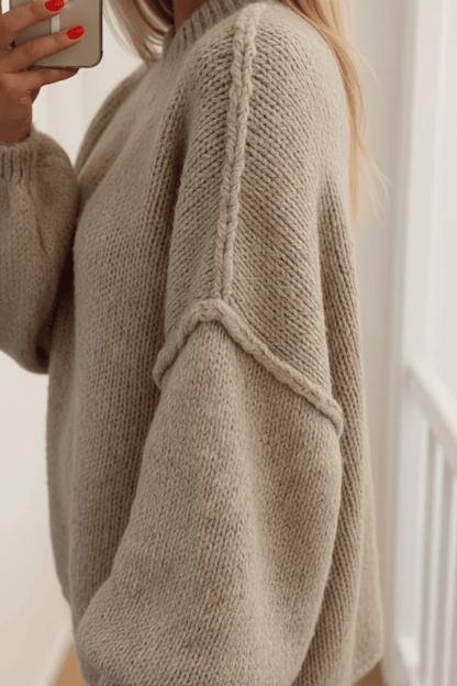 Warm Crew Neck Women's Knit Sweater