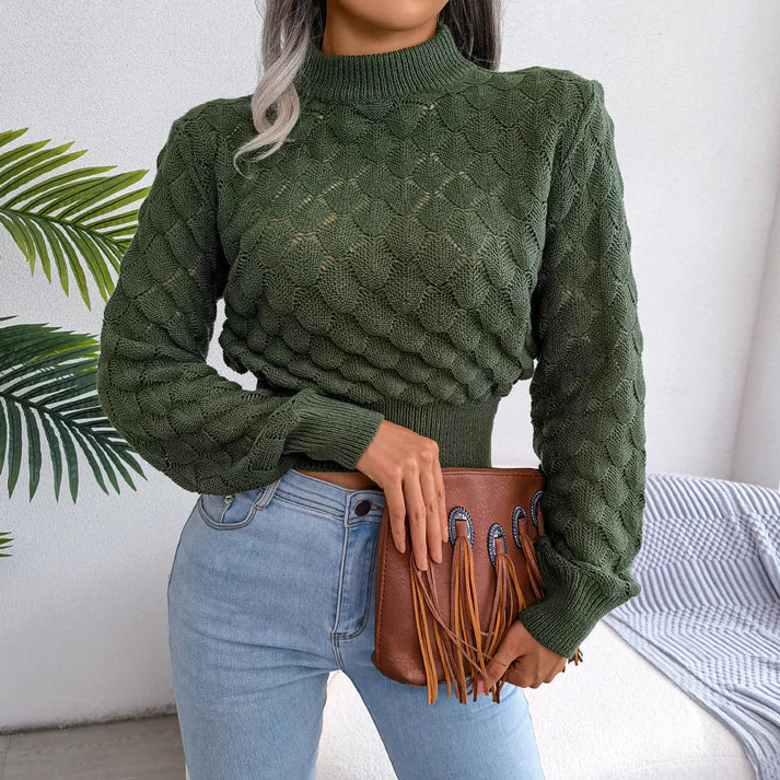 Women's Crew Neck Sweatshirt with Fitted Cuffs