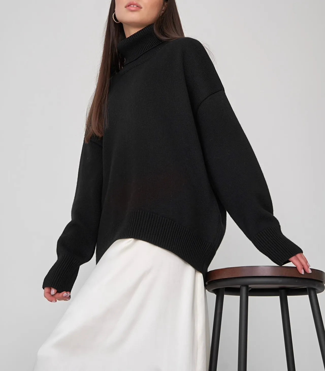 Ladies' High Neck Warm Winter Sweater