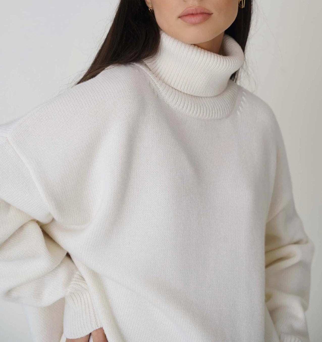 Ladies' High Neck Warm Winter Sweater
