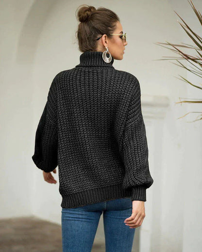 Ladies Classic Crew Neck Cable Knit Sweater