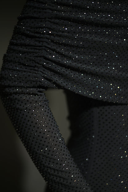 Sequined Long Sleeve Wrap Maxi Dress for Women