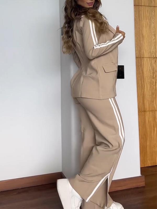 Ladies' Suit Jacket and Trousers with Stripe Detail