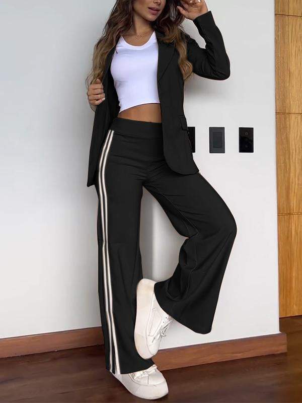 Ladies' Suit Jacket and Trousers with Stripe Detail