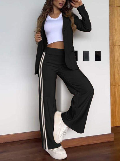 Ladies' Suit Jacket and Trousers with Stripe Detail