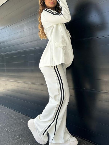 Ladies' Suit Jacket and Trousers with Stripe Detail