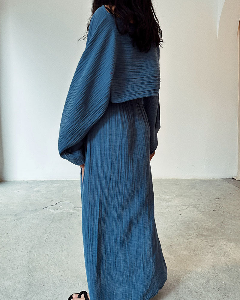 Ladies' Crop Top and Long Flowy Skirt Set