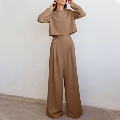 Ladies' Cozy Sleepwear Set with Long Sleeves Pants
