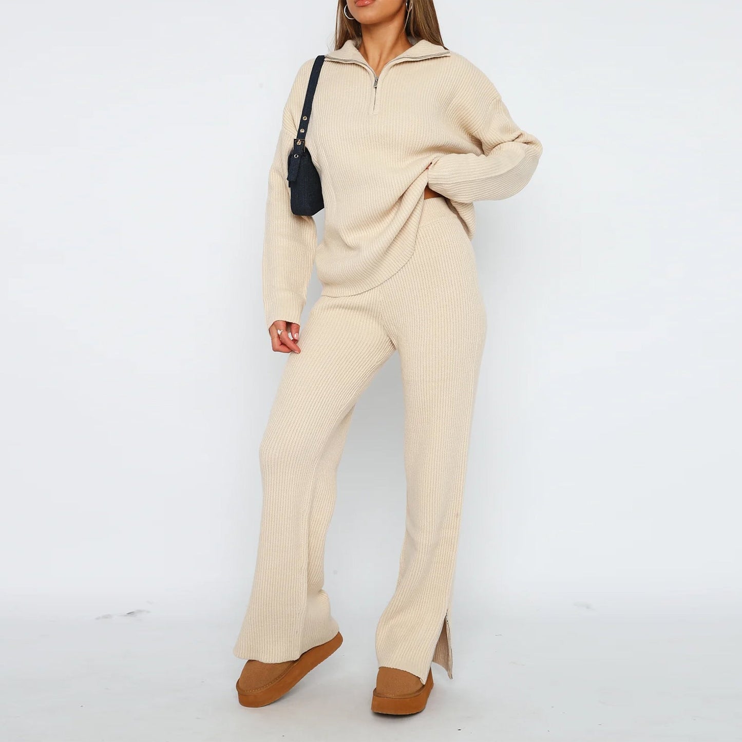 Cozy Zip Up Sweater and Legging Set