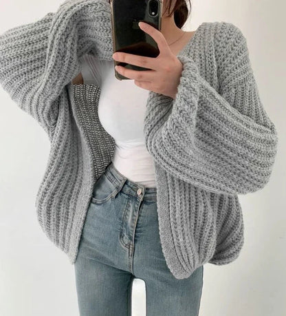 Cozy Women's Open Front Long Sleeve Sweater