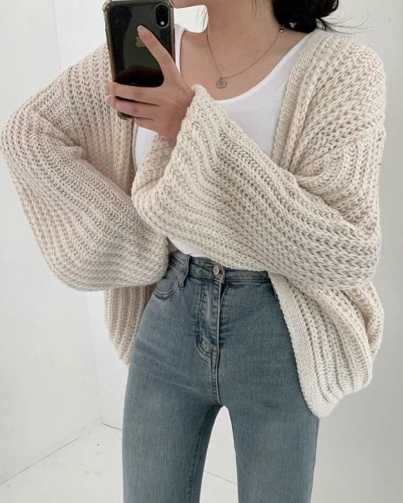 Cozy Women's Open Front Long Sleeve Sweater - Nocini