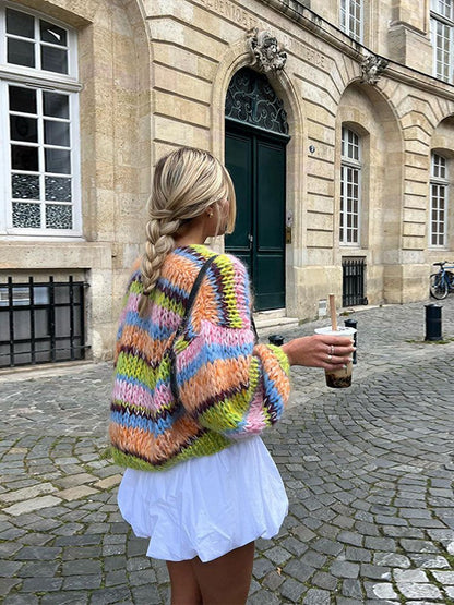 Women's Open Front Long Sleeve Sweater Cardigan