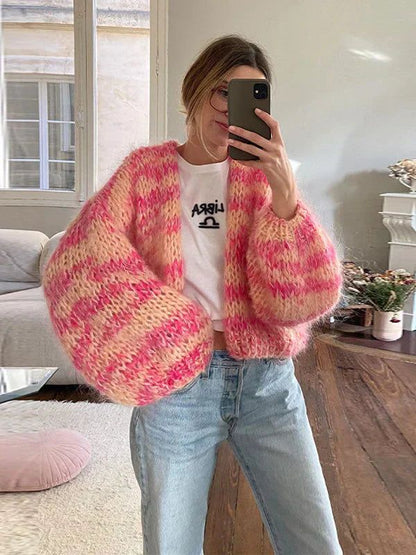 Women's Open Front Long Sleeve Sweater Cardigan