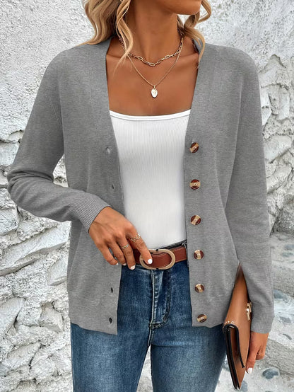 Ladies Open Front V Neck Sweater Cardigan