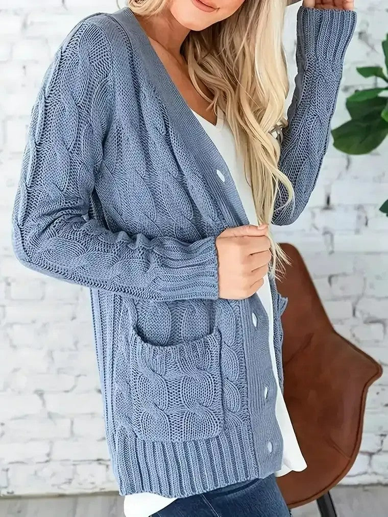 Women's Cable Knit Button Front Sweater