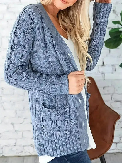 Women's Cable Knit Button Front Sweater