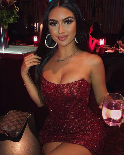Sexy Off Shoulder Party Mini Dress with Lace Top