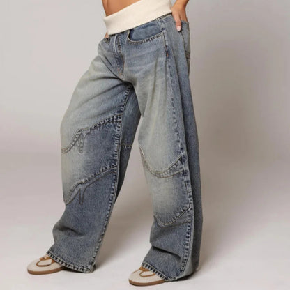Loose Fit Women's Trousers with High Waistband