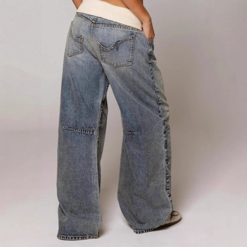 Loose Fit Women's Trousers with High Waistband