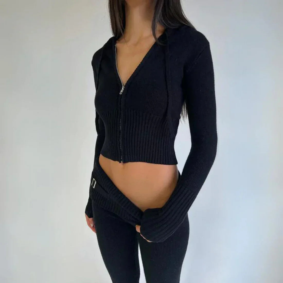 Ladies' Fleece Hooded Jacket and Pant Suit