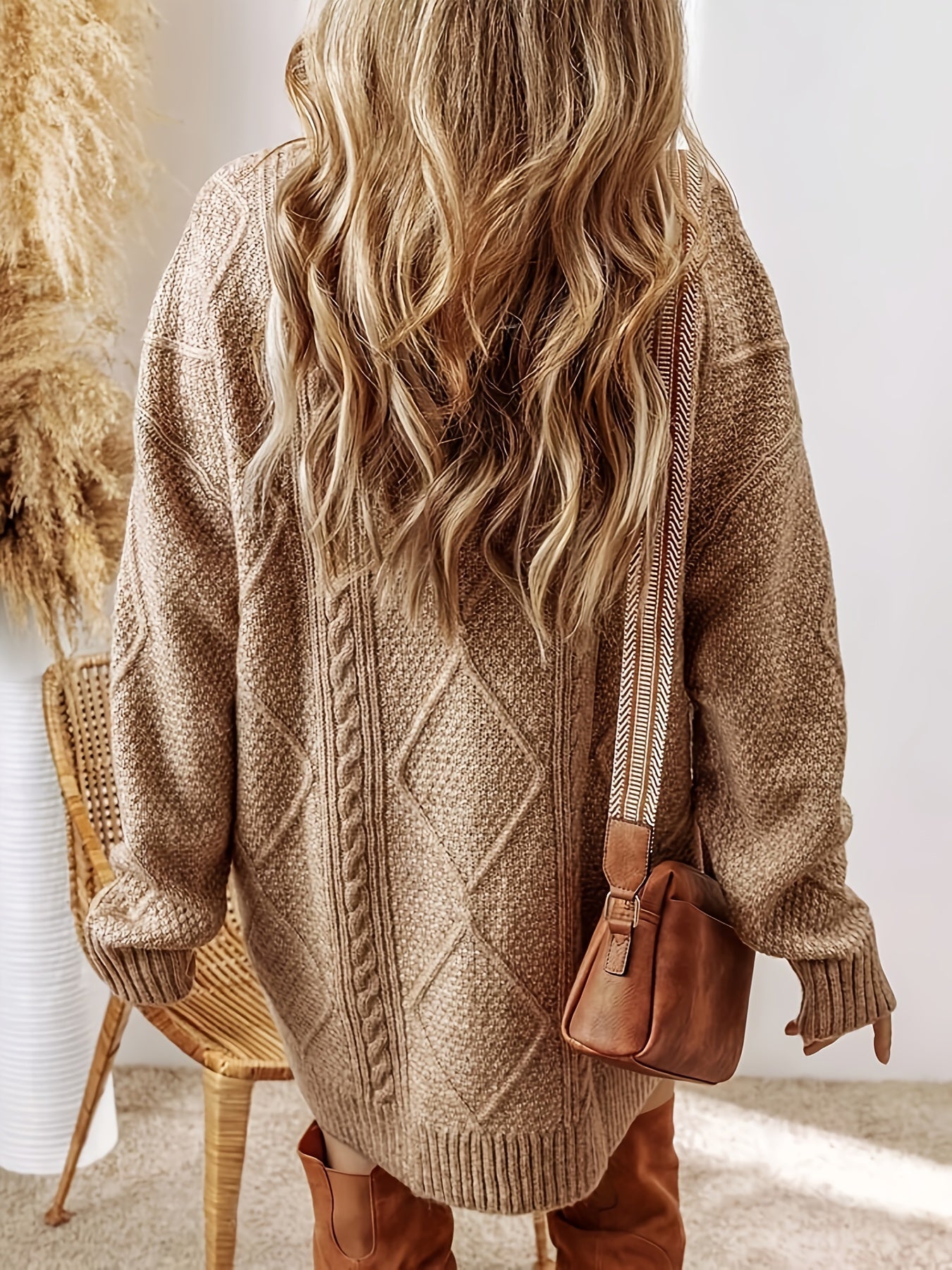 Casual V Neck Knit Women's Dress