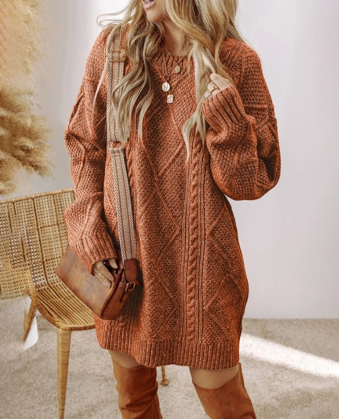 Casual V Neck Knit Women's Dress