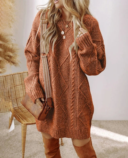 Casual V Neck Knit Women's Dress