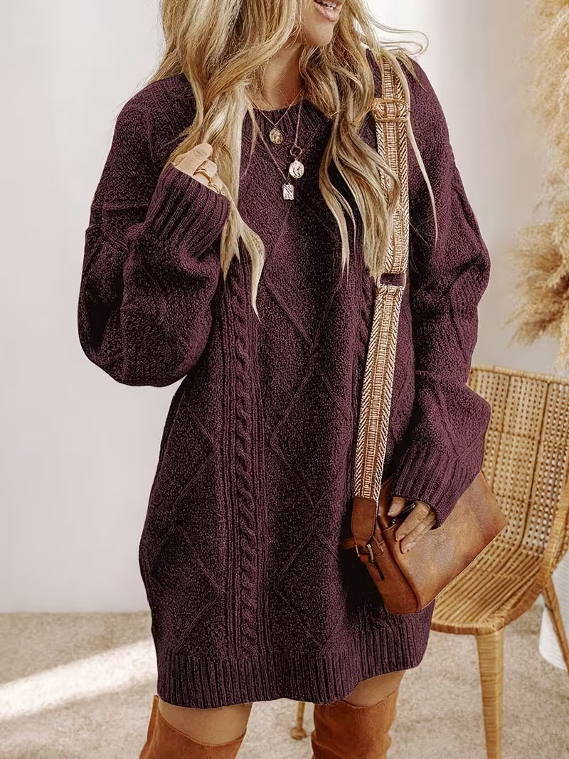 Casual V Neck Knit Women's Dress
