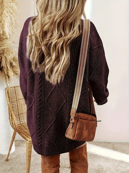 Casual V Neck Knit Women's Dress