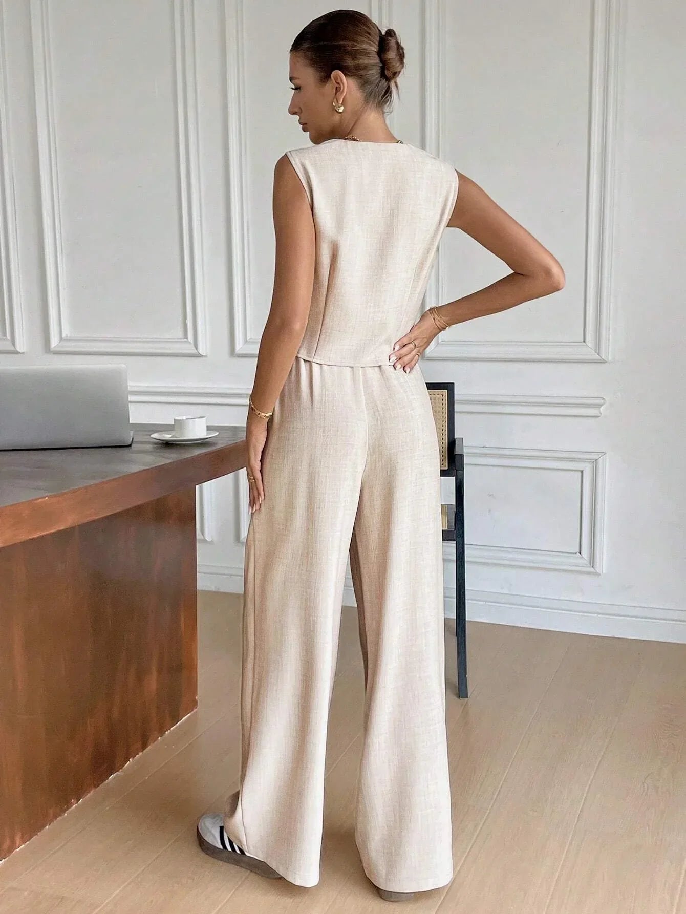 Women's 2 Piece Summer Outfit Tank Top and Wide Pants