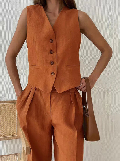 Women's 2 Piece Summer Outfit Tank Top and Wide Pants