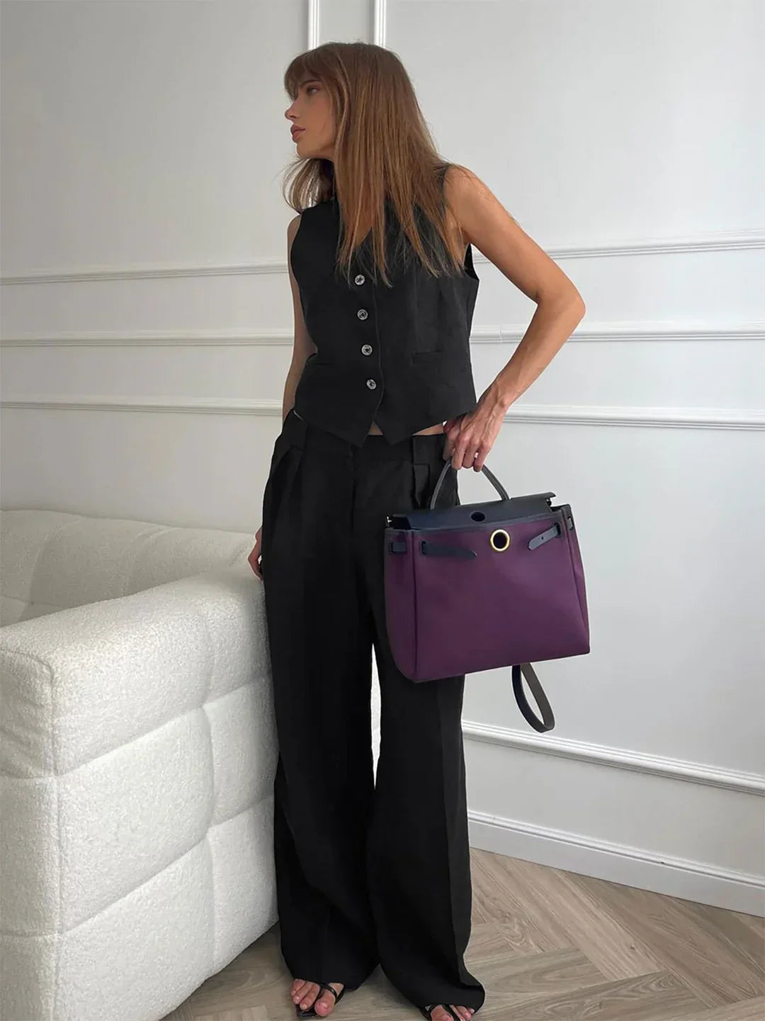Women's 2 Piece Summer Outfit Tank Top and Wide Pants