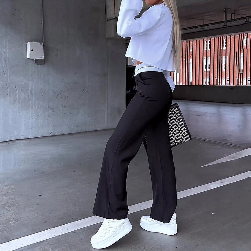 Ladies 2 Piece Crop Top and High Waist Pants