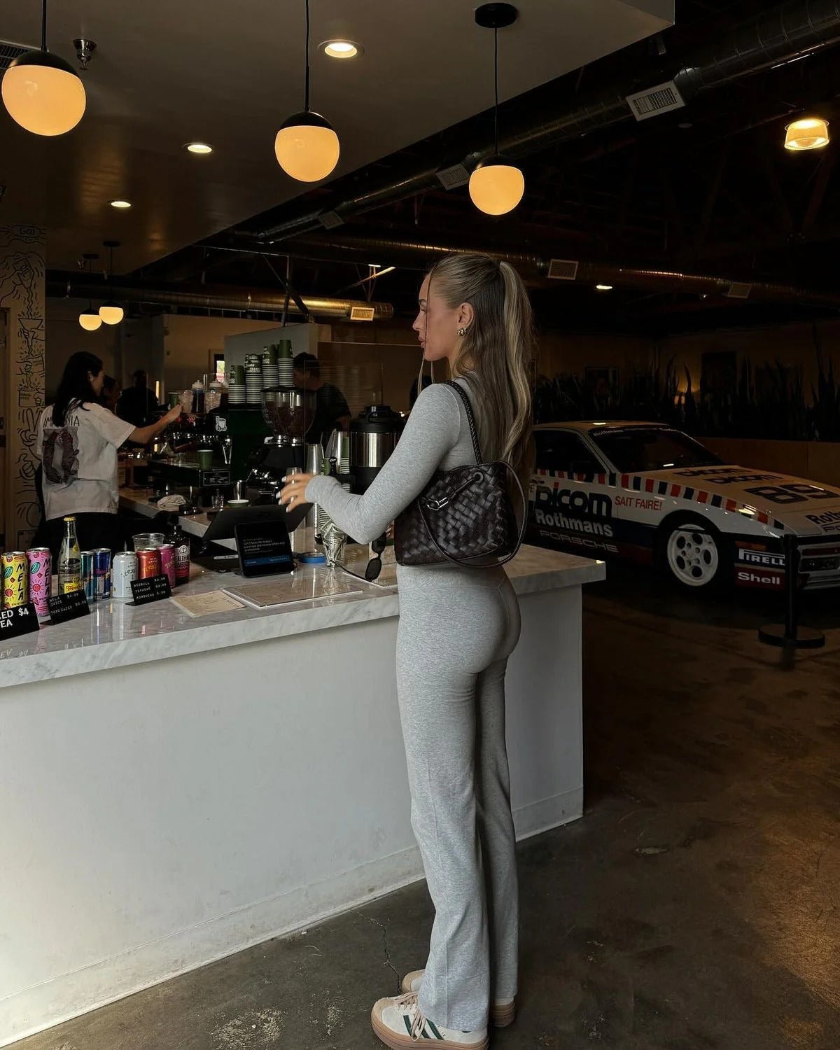 Ladies' 2-Piece Outfit with Long Sleeves and High Waist Pants