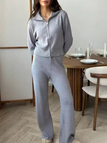 Ladies' 2-Piece Sweater Outfit with Short Coat