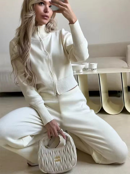 Ladies' 2-Piece Sweater Outfit with Short Coat