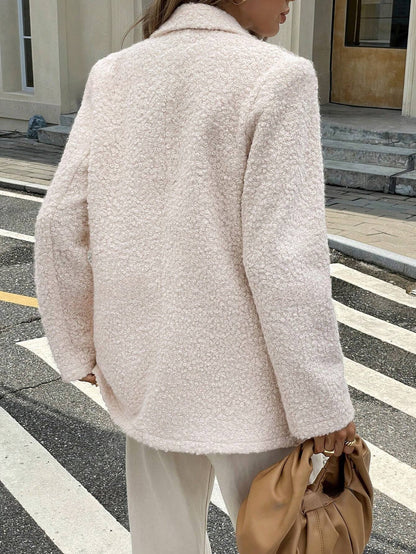 Ladies' Textured Coat with Notched Collar