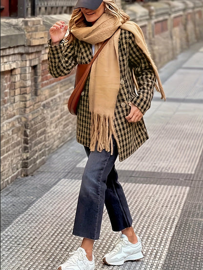 Classic Houndstooth Women's Button Jacket