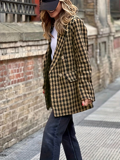 Classic Houndstooth Women's Button Jacket