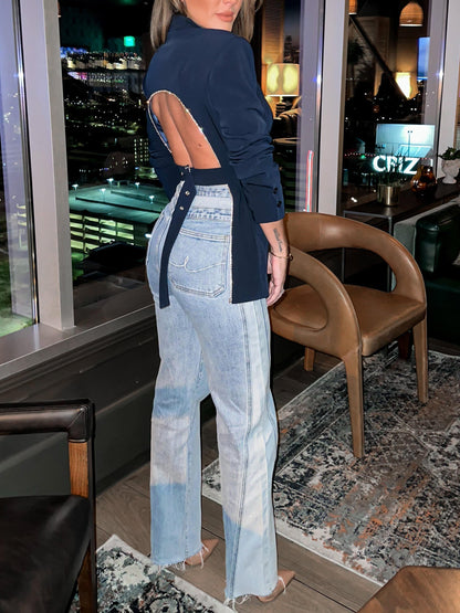 Sexy Backless Women's Bling Jacket