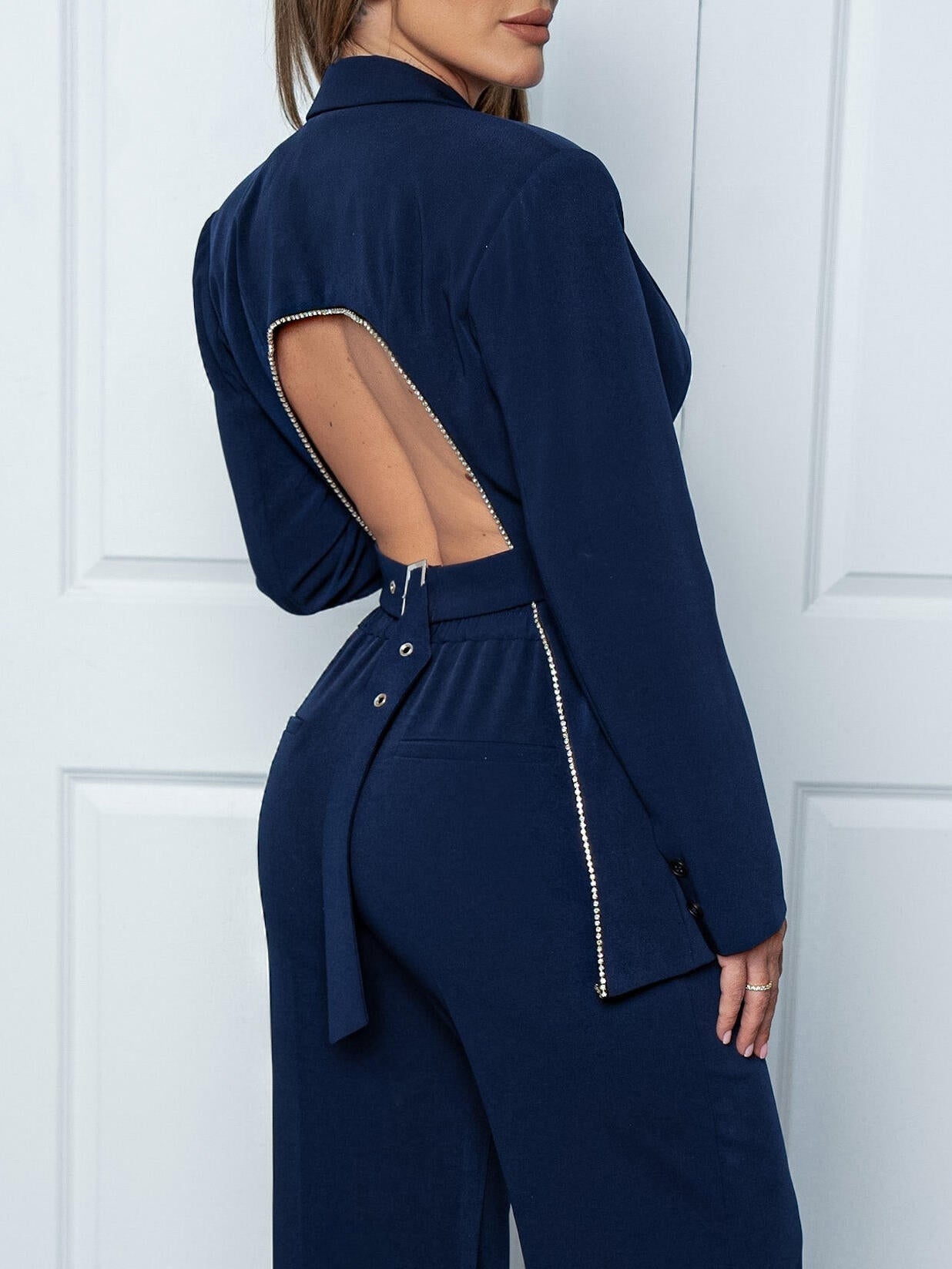 Sexy Backless Women's Bling Jacket - Nocini