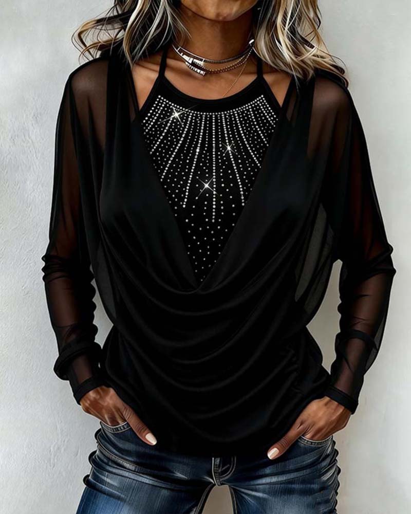 Elegant Ladies Lightweight Cowl Neck Top - Olytrend