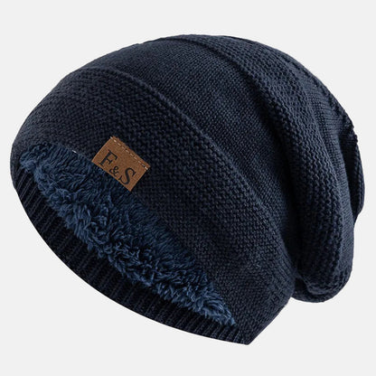 Soft Fleece Slouch Beanie with Ribbed Brim