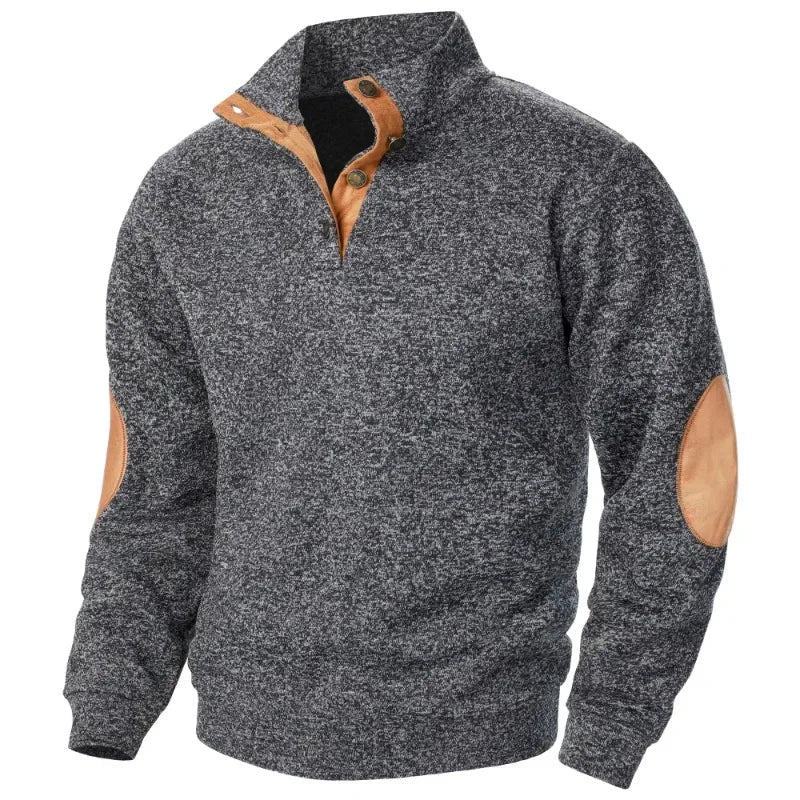 Relaxed Fit Casual V-Neck Pullover Sweatshirt